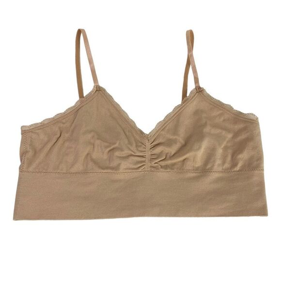 Lily Of France XL bralette beige adjustable straps bra wireless - Picture 1 of 4